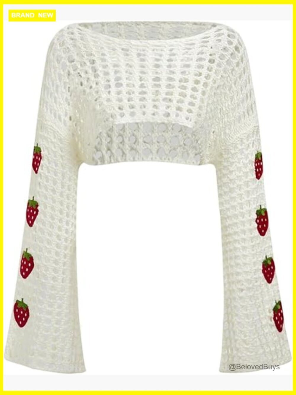 Y2K Knit Shrug Sweater Crop Hollow Out Long Sleeve See Through Top